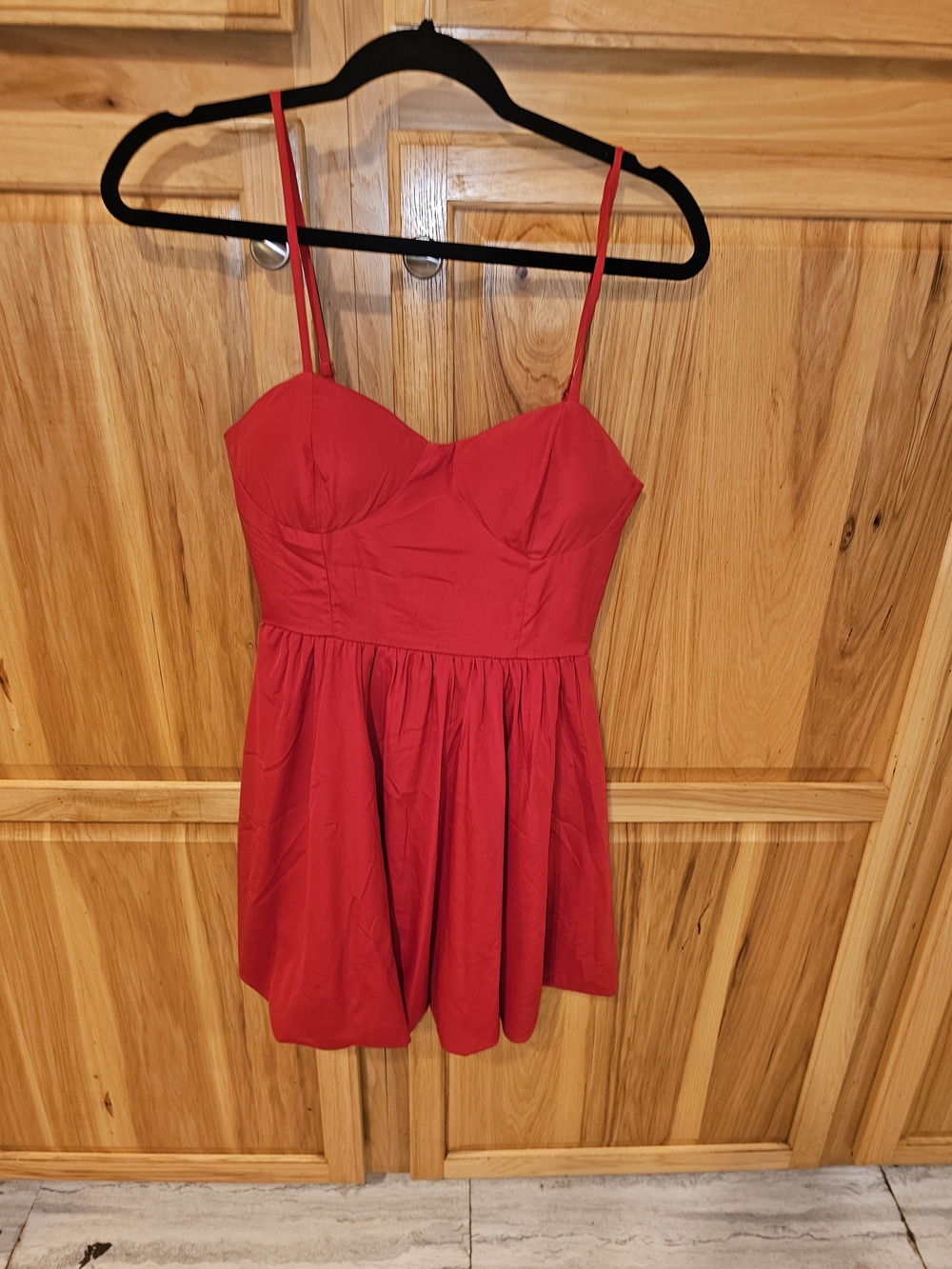 Bright Red Spaghetti-Strap Mini Dress